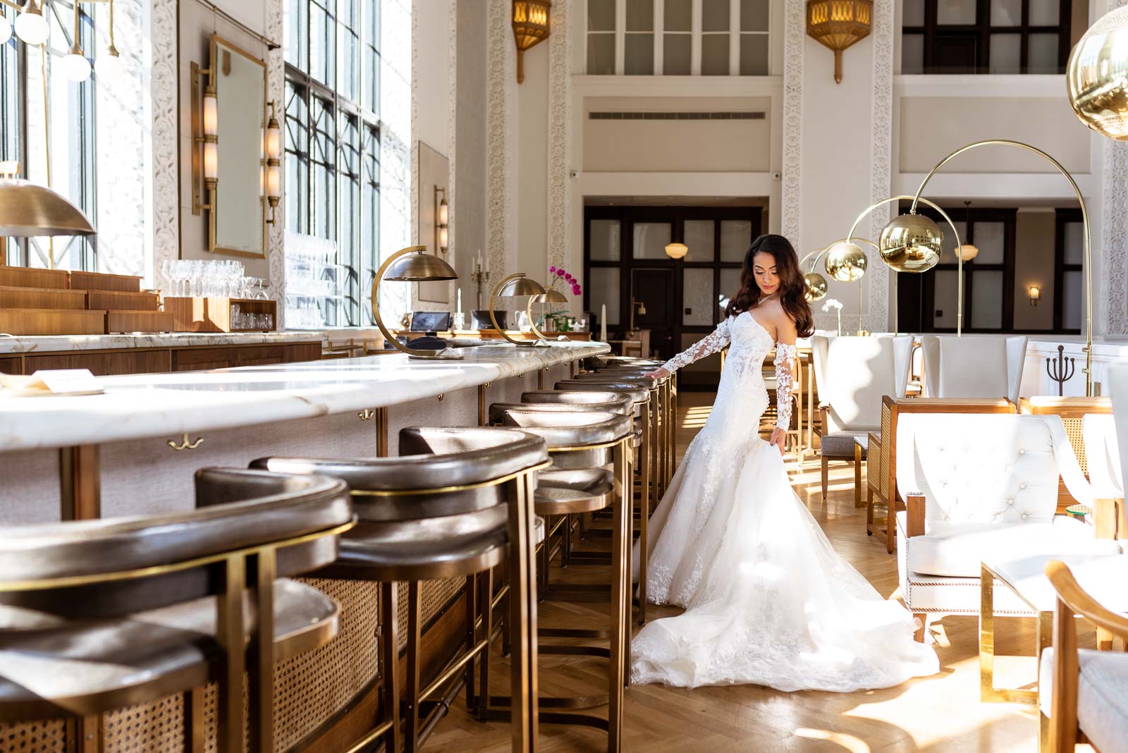 Glamorous Bridal Photos at Union Station Denver, Colorado | Josie V Photography